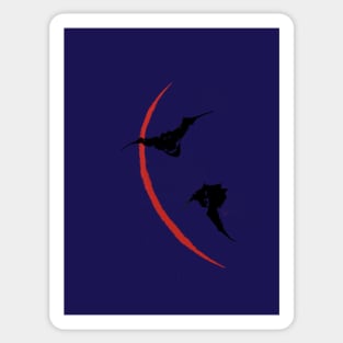 Two Bats in Flight Sticker